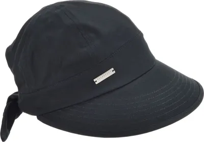 Seeberger Schildkappe aus 100% Baumwolle mit Schleife hinten in schwarz