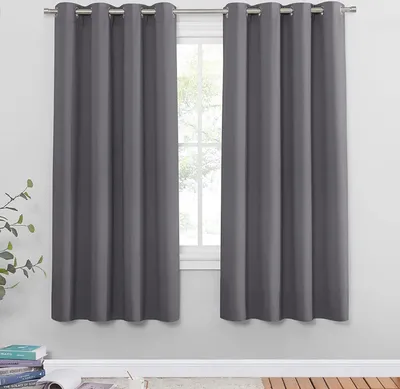 Produktbild von 2er-Set Raumteiler Gardinen Vorhänge Blickdicht Vorhang 260g/m² mit Ösen Blickdichte Modern Wohnzimmer Stores Schlafzimmer HxB 175x140 cm Grau