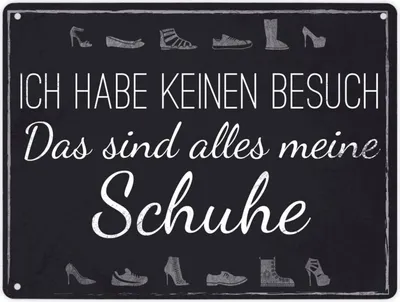 Produktbild von Metallschild XL mit Spruch: Alles meine Schuhe Schild Blechschild Emailleschild