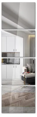 Produktbild von Ganzkörperspiegel Fliesen 4 Stück 35,6 x 28 cm rahmenlos HD Glas