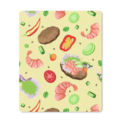 Produktbild von MuchoWow® Mauspad Mousepad Muster - Lebensmittel - Gemüse 19x23 cm - Mousepads - Maus Mat - Pad - Mausunterlage - Mauspads - Spielen