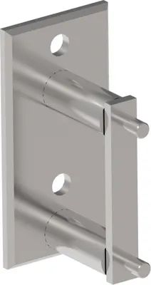Produktbild von Sellon24® Edelstahl Wandanker Pfostenhalter FLACH für Profil 40x40 mm , AISI 304, geschliffen K320 S24U-005-4/0046.000
