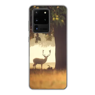 Produktbild von MuchoWow® Handyhülle Schutzhülle Hülle für Samsung Galaxy S20 Ultra Hirsche - Bäume - Wald Silikon Softcase Handy Hülle - Karteninhaber