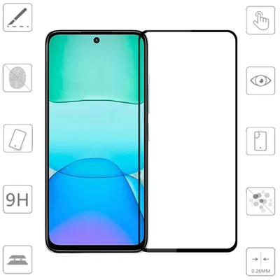 Immagine prodotto di Per Xiaomi Redmi 13 4G / Poco M6 4G 2x 3D Display Full LCD H9 Protezione laterale in vetro temperato