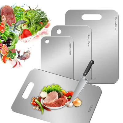 Obrázok produktu pre Omgoods – Súprava 3 kuchynských krájacích dosiek z nehrdzavejúcej ocele