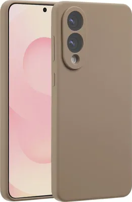 Zdjęcie produktu dla Accezz Liquid Silicone Backcover z MagSafe dla Samsung Galaxy S25 Edge - Jasnobrązowy