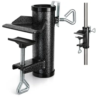 Produktbild von com-four® Sonnenschirmhalter Stahl, Balkonhalter ohne Bohren für Geländer Tisch