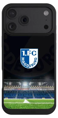 Produktbild von NIVOCASE Handyhülle für Apple iPhone 18 Pro Max  Hülle NIVOpure Case Schwarz Stadion 1. FC Magdeburg 1. FCM