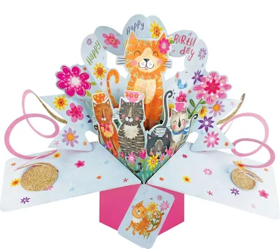 Produktbild von Grußkarte PopUp "Happy Birthday Katzen"