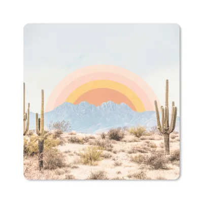 Produktbild von MuchoWow® Mauspad Mousepad Kakteen - Pflanzen - Natur - Sonne 30x30 cm - Mousepads - Maus Mat - Pad - Mausunterlage - Gaming