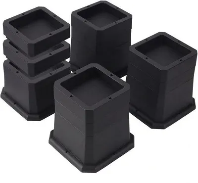 Obrázok produktu pre JustValue podložka pod nábytok – 3 výšky – 5,1–10,2 cm – 1000 kg – čierna