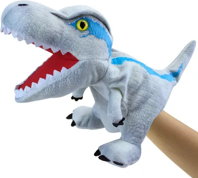 Produktbild von Dinosaurier Handpuppe Plüsch Spielzeug, Dinosaurier Spielzeug Plüsch Handpuppe, Jungen Geburtstag Geschenk Velociraptor Handpuppe