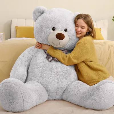Immagine prodotto di Orso di peluche gigante, 140 cm, grigio, taglia XXL, ideale per coccole