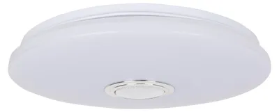 Zdjęcie produktu dla Oświetlenie sufitowe LED / Regulacja barwy światła "NORDERNEY" z wbudowanymi dźwiękami natury, średnica: 38 cm. Lampa sufitowa wykonana z metalu i tworzywa sztucznego w kolorze białym, wysokość: 6,5 cm, średnica: 38 cm. Zawiera: diody LED, możliwość regulacji jasności, przełącznik zmiany barwy światła, funkcja nocnego światła, pilot zdalnego sterowania