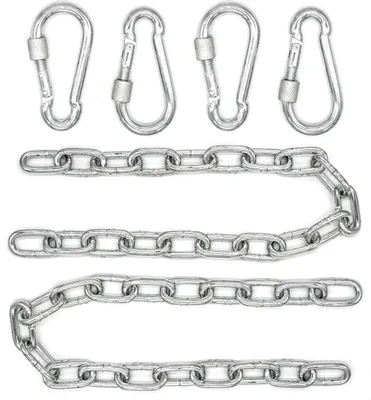 Produktbild von 2 x 230kg Hängesessel Kette - 50cm Aufhängung 4 Karabiner - Schaukel Hängematte
