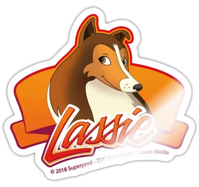 Produktbild von Spreadshirt Lassie Logo Sticker Aufkleber, 10 x 10 cm, Weiß glänzend