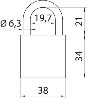 Produktbild von ABUS 818/40 Stahl-Vorhängeschloss, 3 Bohrmuldenschlüssel