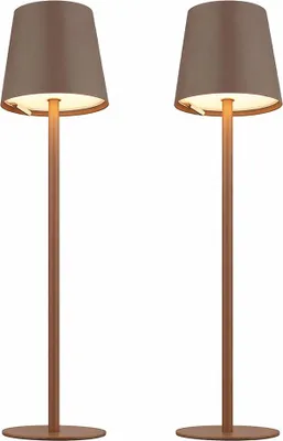 Produktbild von 2x LED Tischleuchte, braun, Touchdimmer, Akku, H 36 cm