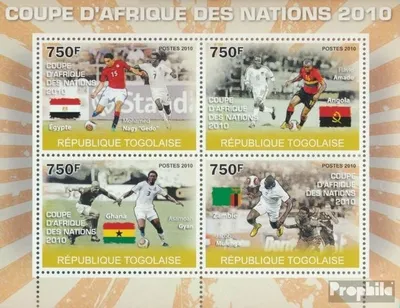 Produktbild von Briefmarken Togo 2010 Mi 3679-3682 Kleinbogen (kompl. Ausgabe) postfrisch Afrikanische Fußballmeisterschaft 2010