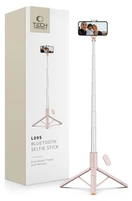 Image de Tech-Protect selfie stick tripod L09S Bluetooth, pink