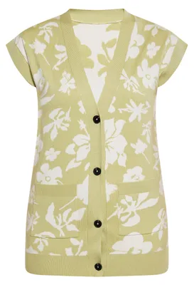 Image de Gilet ALBEE pour femme - vert clair et blanc cassé, XL