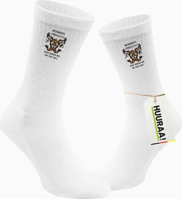 Produktbild von Huuraa Uni Socken Weihnachtsstress Rentier 42/46 White Baumwolle Tennissocken Geschenkidee