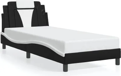 Produktbild von vidaXL Bettgestell "Viana" ohne Matratze Schwarz und Weiß 80x200 cm Kunstleder