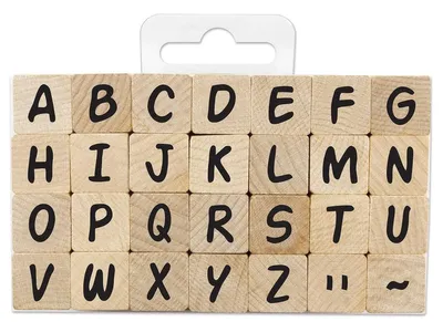 Obrázek produktu pro Dřevěné razítko - Abeceda 1,8 cm / sada 28 ks