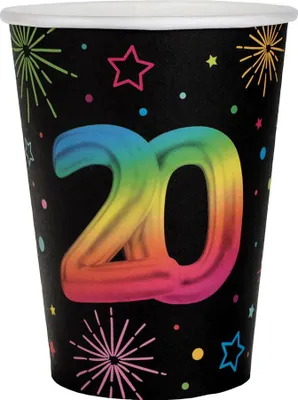 Produktbild von Zahl 20 Festicolor Pappbecher 270ml