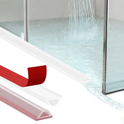 Productafbeelding van Waterdichte beschermstrip voor douche - Zelfklevend en waterafstotend - Geschikt voor inloopdouches - 100 cm - Transparant