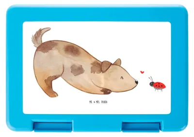 Produktbild von Mr. & Mrs. Panda Kinderbrotdose Hund Marienkäfer - Weiß - Geschenk, Bentobox, Snackbox, Mischlinghund, Sprüche, Neugierig, Lunchbox, Bento Box, Achtsam, Vorratsbehälter
