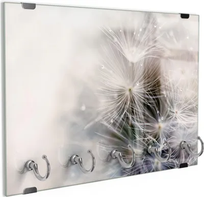 Produktbild von DEQORI Schlüsselbrett Glas 30x20 cm 'Detailaufnahme Pusteblume' Schlüssel Halter Haken