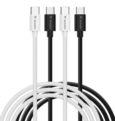 Obrázok produktu pre Verbatim 32391, 1 m, USB C, USB C, USB 2.0, 0,48 Gbit/s, Čierna, Biela
