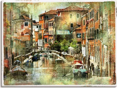 Produktbild von ARTland Leinwandbild Kanal in Venedig Größe: 80x60 cm