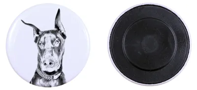 Produktbild von Dobermann I Magnet mit einem Hundepfotenabdruck, außergewöhnlich leicht, starker Magnet, handgefertigtes Produkt der Marke Art-Dog