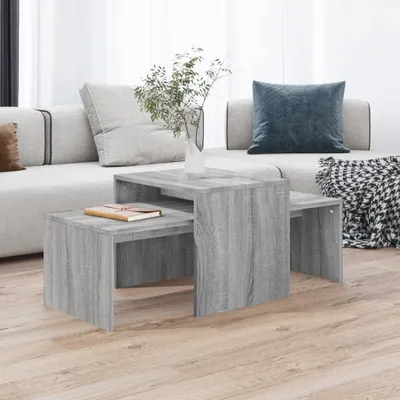 Obrázok produktu pre vidaXL Sada konferenčných stolíkov Grey Sonoma 100x48x40 cm Materiál na báze dreva - Konferenčný stolík - Konferenčné stolíky - Bočný stolík - Rozkladací stolík