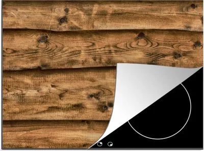 Produktbild von KitchenYeah© Herdabdeckplatte Regale - Rustikal - Holz , 58x51cm, Küche Deko, Glaskeramikkochfeld Herdabdeckung, Abdeckplatte fùr Kochfeld
