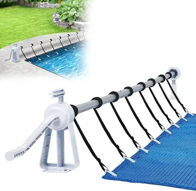 Produktbild von Pool Aufroller Premium 1,05-6,15 m, Mobiles Aufrollsystem für Poolplane & Abdeckung, Aufrollvorrichtung fahrbaraus aus Rädernwitterungsbeständigem Material Inkl. 8 Befestigungsbänder