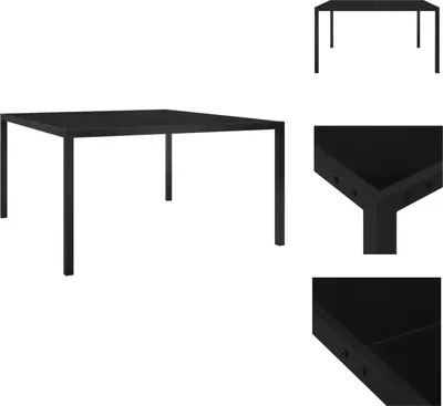 Produktbild von vidaXL Gartentisch 130x130x72 cm Schwarz Stahl und Glas -  Gartentische