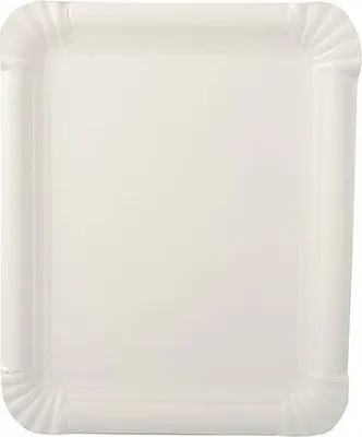 Produktbild von 500 tradingbay24 Teller, Pappe [ff] eckig 16,5 cm x 20 cm weiss extra stark tbU95389 Einewgteller Pappteller stabil