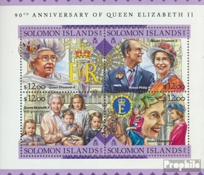 Produktbild von Briefmarken Salomoninseln 2016 Mi 3656-3659 Kleinbogen (kompl. Ausg.) postfrisch Königin Elisabeth II