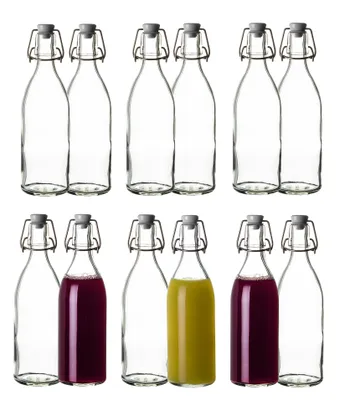 Produktbild von BigDean 12x Glasflaschen mit Bügelverschluss 500ml - Hochwertige Qualität Germany - Bügelflaschen Likörflaschen Einmachflaschen