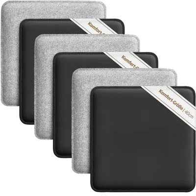 Produktbild von Sitzkissen zum Wenden Filz und Kunstleder 6er Set
