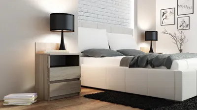 Immagine prodotto di Comodino Topeshop M1 SONOMA MAT 2 cassetti Quercia