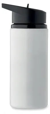 Produktbild von Edelstahl-Trinkflasche mit Strohhalm und Mundstück, 500ml, Weiß