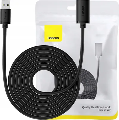 Image de Baseus Usb 3.0 Male to Female Extender, Airjoy Series, 5M (Black)