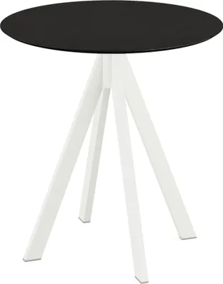 Produktbild von Infinity Terrassentisch Weiß frame + Schwarz HPL Ø70 cm