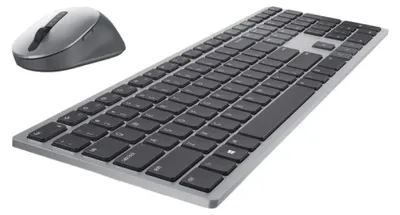 Produktbild von DELL Pro Plus-Tastatur und -Maus – KM7321W - belgisch (AZERTY), Volle Größe (100%), Kabellos, RF Wireless + Bluetooth, AZERTY, Grau, Titan, Maus enthalten