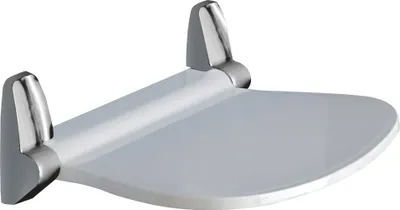 Image de Siège de douche rabattable, blanc/chrome, SOUND 38,5 x 35,4 cm