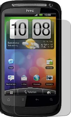 A screen protector is placed over a smartphone screen.